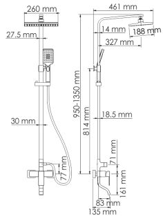 Душевая стойка WasserKRAFT A16501 хром