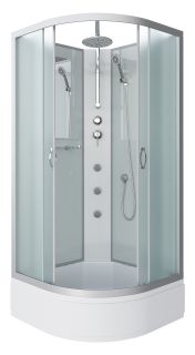 Душевая кабина Niagara NG-3302-14BKTG с гидромассажем 100x100см серебро/матовое