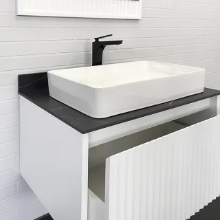 Тумба с раковиной Comforty Марсель 00-00013396 75 см Белая матовая Тумба с раковиной Comforty Марсель 00-00013396 75 см Белая матовая