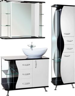 Тумба под раковину Bellezza Рио 90см правая белый/чёрный 00000007196 Тумба под раковину Bellezza Рио 90см правая белый/чёрный 00000007196