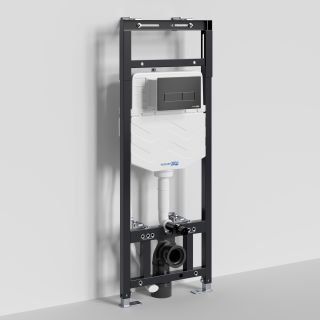 Система инсталляции для унитазов WasserKRAFT Alme 15TLT.010.ME.MB03 с кнопкой смыва