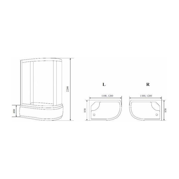 Душевая кабина Timo Standart левая 85x120x220см T-5520 L