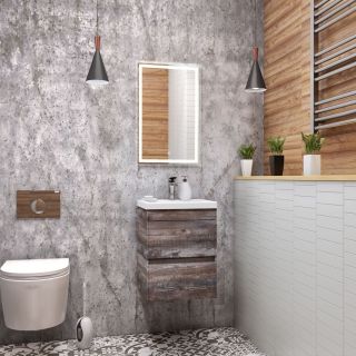 Подвесная тумба под раковину Art&Max Family 40см бетон экзотик Family-400-2C-SO-PE