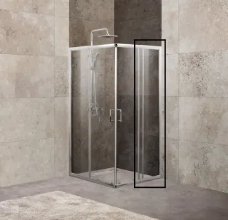 Боковая панель BelBagno Unique UNIQUE-90-FIX-C-Cr 90 см профиль хром стекло прозрачное