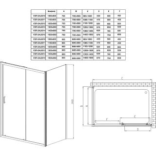 Боковая стенка Vincea VSG-3AL900CLB 90 см черный стекло прозрачное