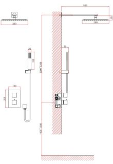 Душевая система D&K Bayern.Liszt DA2515707A04 с термостатом матовое золото Душевая система D&K Bayern.Liszt DA2515707A04 с термостатом матовое золото
