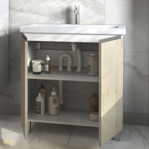 Тумба под раковину напольная Vigo Yuma 347 80 см поставляется в разобранном виде дуб давос