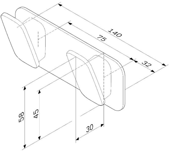 Двойной крючок для полотенец Am.Pm Inspire 2.0 чёрный матовый A50A35622