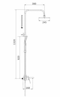 Душевая стойка Shevanik S8336H чёрный Душевая стойка Shevanik S8336H чёрный