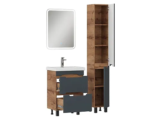 Пенал напольный Onika Айленд 403084 30 см графит/дуб крафт золотой