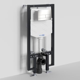 Система инсталляции для унитазов WasserKRAFT Vils 56TLT.010.ME.BN04 с кнопкой смыва никель