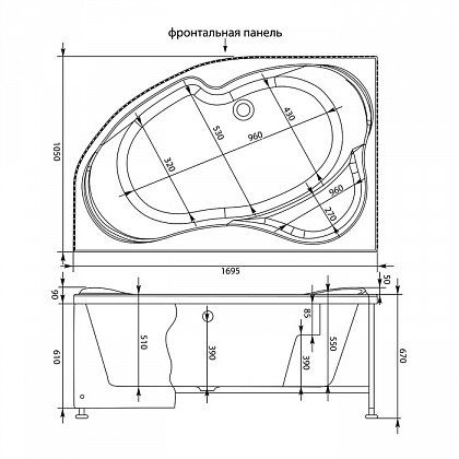 Панель фронтальная Aquanet Allento 170 L