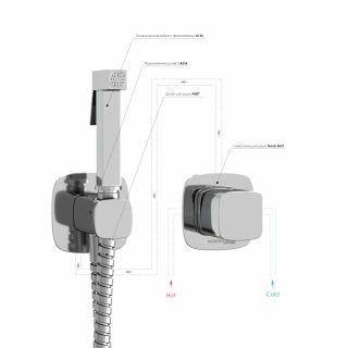 Гигиенический душ со смесителем WasserKRAFT Naab A8651.326.057.136 хром