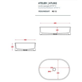 Раковина ArtCeram Atelier ATL002 05 00 белый 60 см Раковина ArtCeram Atelier ATL002 05 00 белый 60 см