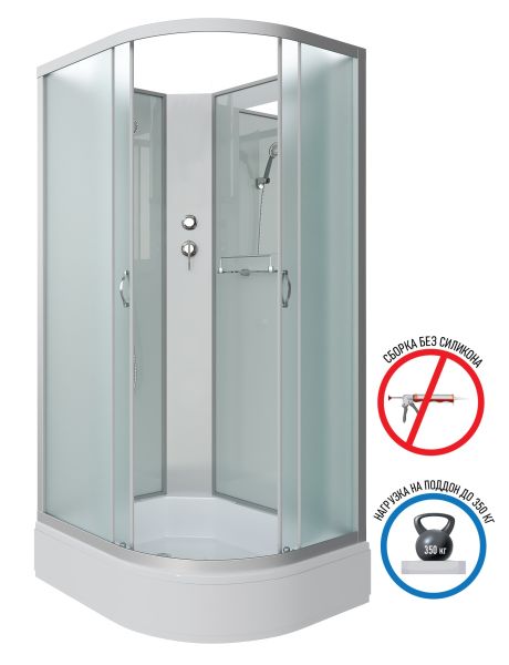 Душевая кабина Niagara NG-33194-14LBK 110x90см серебро/матовое
