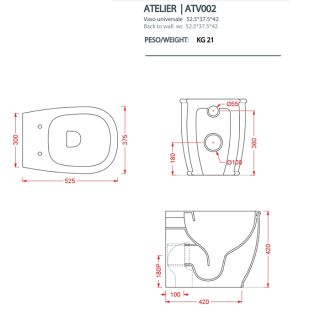 Унитаз Artceram Atelier ATV002 33 00 Pink Унитаз Artceram Atelier ATV002 33 00 Pink