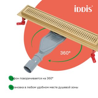 Душевой лоток IDDIS Перфекс (Perfex) 975B6MG20DZ 60 см золото матовое
