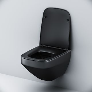 Унитаз подвесной Am.Pm Inspire 2.0 FlashClean с сиденьем микролифт чёрный матовый C50A1700MBSC Унитаз подвесной Am.Pm Inspire 2.0 FlashClean с сиденьем микролифт чёрный матовый C50A1700MBSC