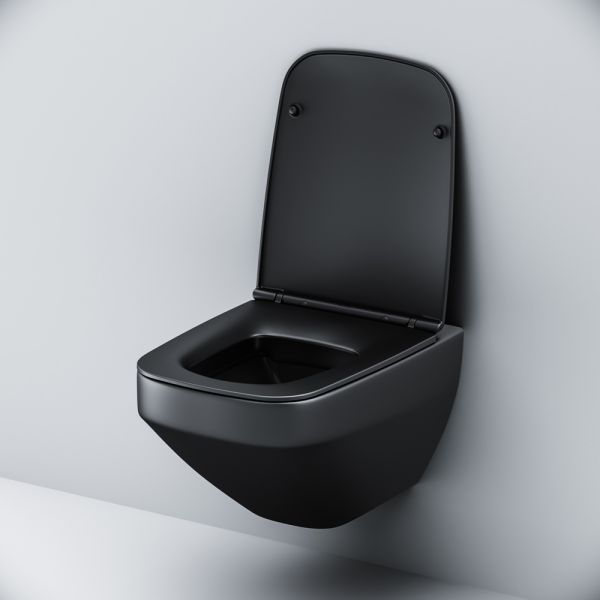 Унитаз подвесной Am.Pm Inspire 2.0 FlashClean с сиденьем микролифт чёрный матовый C50A1700MBSC