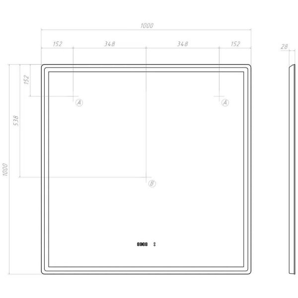 Зеркало с подсветкой Vigo Roberta Luxe 295 100 см
