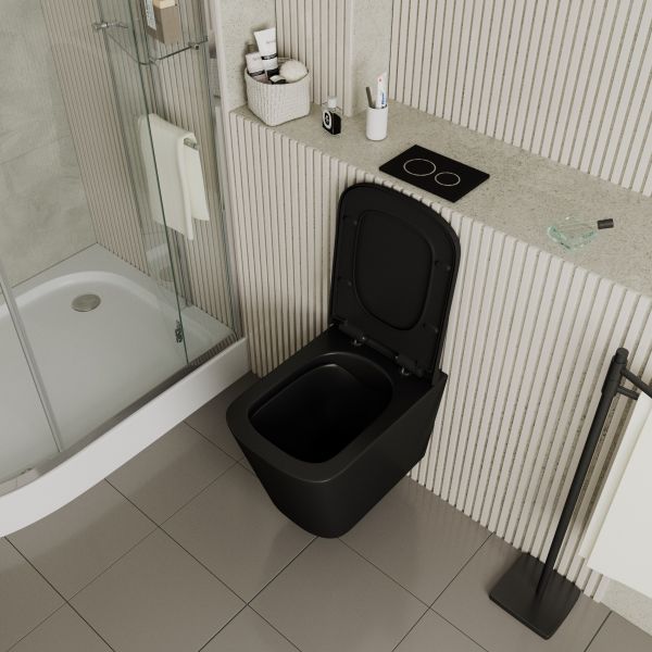 Унитаз подвесной D&K Berlin DT1436025 безободковый чёрный