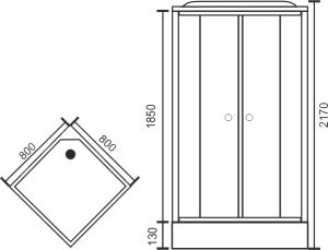 Душевая кабина Royal Bath HP стекло прозрачное 80x80см RB80HP2-T