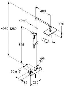 Душевая стойка Kludi A-QA Dual shower system с термостатом хром 4909505-00
