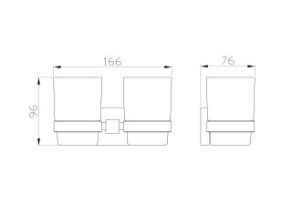 Два стакана для зубных щеток с держателем Wonzon & Woghand Polo WW-8928-DG тёмное золото