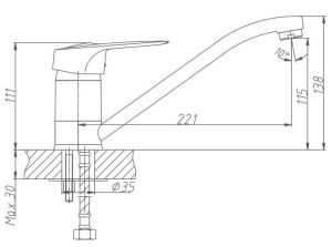 Смеситель для кухни Haiba HB4204 хром
