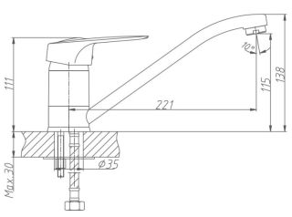Смеситель для кухни Haiba HB4204 хром Смеситель для кухни Haiba HB4204 хром