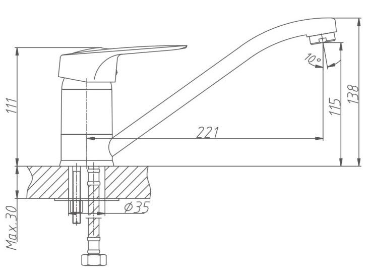 Смеситель для кухни Haiba HB4204 хром