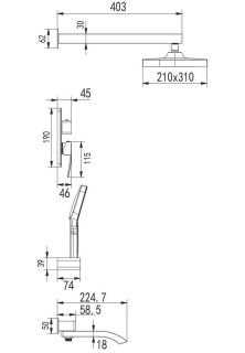 Душевая система Rose R1535F белый/хром Душевая система Rose R1535F белый/хром