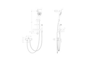 Смеситель для душа с гарнитуром Wonzon & Woghand WW-A31003-MB чёрный матовый