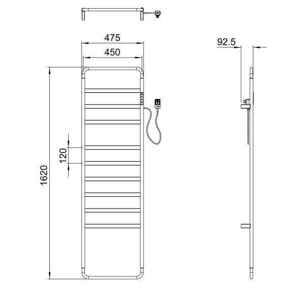 Полотенцесушитель электрический Wonzon & Woghand D?sseldorf WW-A204-BR 47x162 см брашированный никель