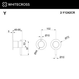 Внешняя часть смесителя на 2 потребителя WHITECROSS 2-Y1242GLB брашированное золото