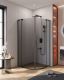 Душевой уголок Cezares Slider SLIDER-R-2-80/90-GRIGIO-NERO 80/90x80/90 см профиль чёрный матовый стекло серое