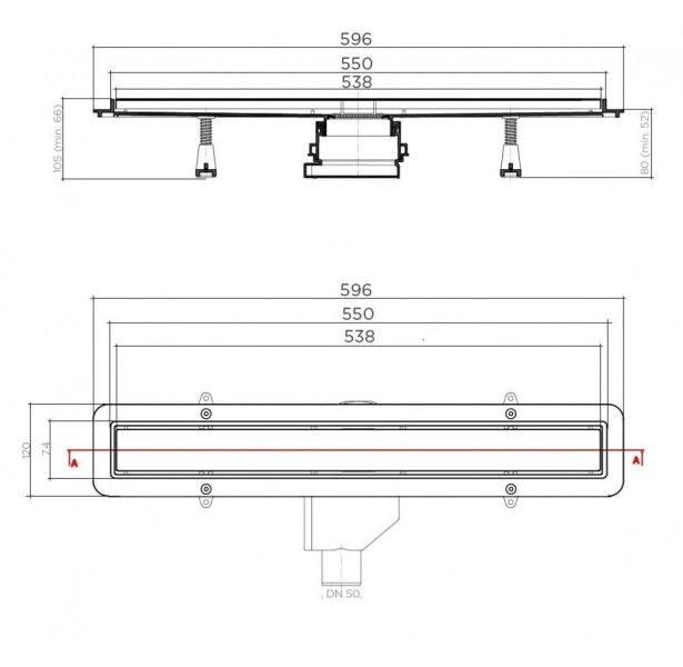 Душевой лоток BETTOSERB 13701231 Compact NET LINE 650