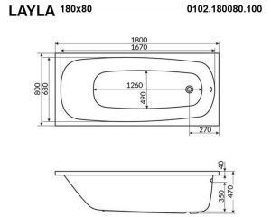 Гидромассажная ванна Whitecross Layla 0102.180080.100.RELAX.GL 180x80см Relax золото