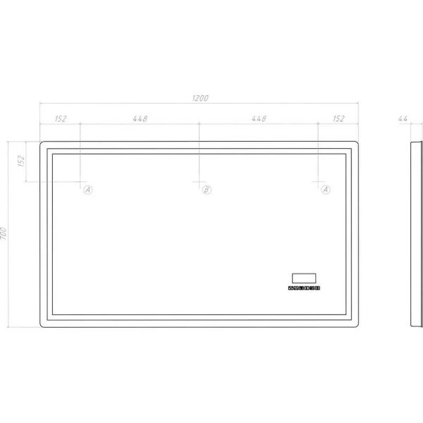 Зеркало с подсветкой Vigo Geometry Media voice 052 120 см