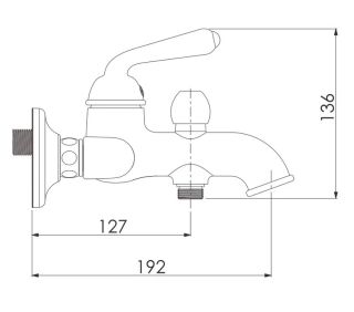 Смеситель для ванны Rose R0202Q бронза Смеситель для ванны Rose R0202Q бронза