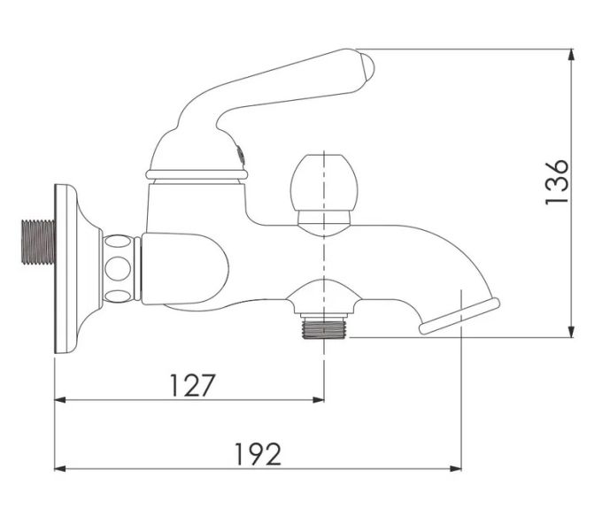 Смеситель для ванны Rose R0202Q бронза Смеситель для ванны Rose R0202Q бронза