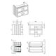 Тумба под раковину La Fenice Cubo TWIN  FNC-01-CUB-G-90-2 87.6 см