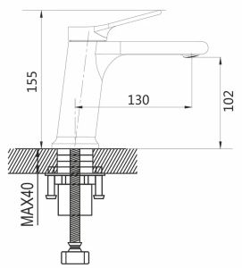 Смеситель для раковины Shevanik S8301H чёрный