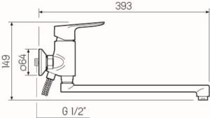 Смеситель для ванны с душем РМС SL131-006E хром