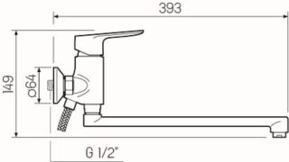 Смеситель для ванны с душем РМС SL131-006E хром Смеситель для ванны с душем РМС SL131-006E хром