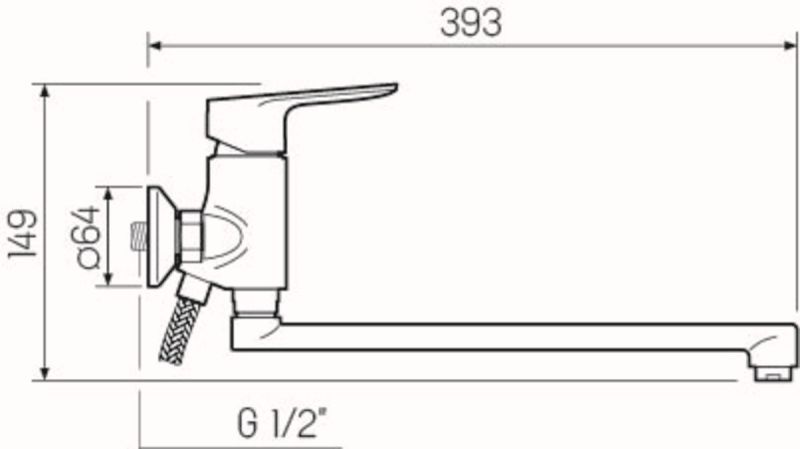 Смеситель для ванны с душем РМС SL131-006E хром