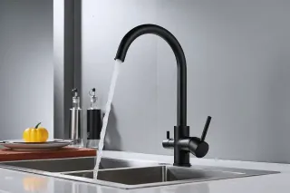 Смеситель для кухни Shevanik S128H с подключением фильтра чёрный Смеситель для кухни Shevanik S128H с подключением фильтра чёрный