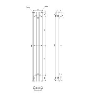Полотенцесушитель электрический Point Фрея PN20722W П2 140x1200 диммер слева белый