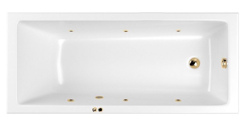 Гидромассажная ванна Whitecross Wave 0101.170070.100.SOFT.GL 170x70см Soft золото