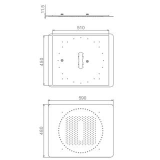 Верхний душ потолочный Raglo R452.03.09 59 см графит
